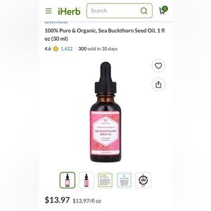 Sea Buckthorn Seed Oil - Pink and Black 2 bottles! Brand new!